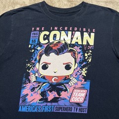 Funko Pop T Shirt Mens M Black 2018 Incredible Conan Superhero TV Host Graphic