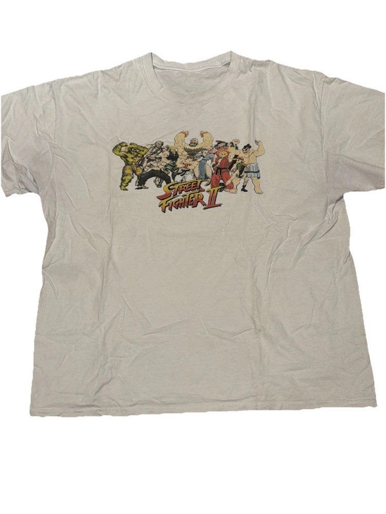 Vintage Street Fighter Capcom T-Shirt Men’s Large 100% Cotton Black Video Game