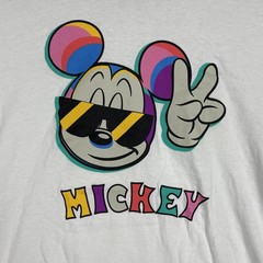 Disney Mickey Mouse Shirt Mens Large White Peace Sign Sunglasses Graphic Neff