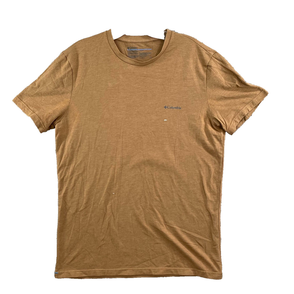 Columbia T-Shirt Mens Medium Brown Stretch Sportswear Academia Travel Workwear