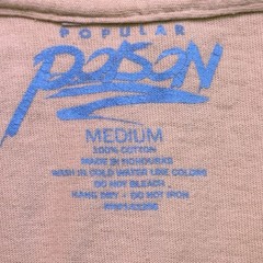 Men’s Popular Poison “Trippy” Melting Smiley Face Graphic T-Shirt – Tan – Size M
