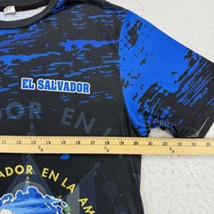 El Salvador Shirt Mens Medium M Black Blue Flag Short Sleeve Lightweight