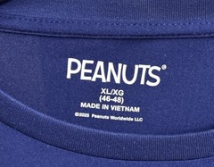 Peanuts T-shirt Men’s XL/XG Snoopy & Woodstock Navy Blue Long Sleeves (46-48)