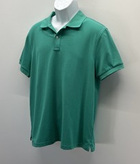 J Crew Flex Piqué Polo Untucked Shirt Green Men’s SZ Large
