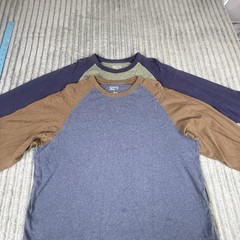 2 Pc Lot Austin Clothing Co Men’s Large Long Sleeve T-shirt Raglan Classic Fit