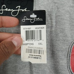 VTG Sean John Collection 01 T Shirt Mens 2XL Heather Gray Raglan Sleeve Graphic