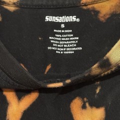 Sunsations Virginia Beach Tie Dye T-Shirt Size Small Unisex Bleach Wash Black