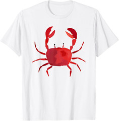 Cute Red Crab Artwork Summer Lovers Beach Vacation Kids Adults Outfit T-Shirt