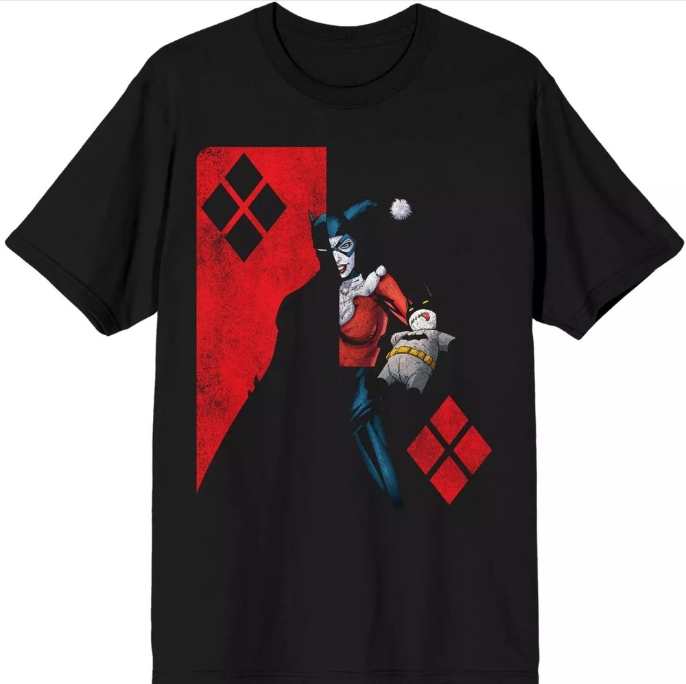 DC COMICS HALF BATMAN HALF HARLEY QUINN TEE T-SHIRT MEN SIZE M / MEDIUM NEW