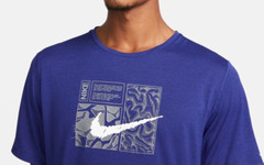 Nike Men’s Dri-FIT Miler DYE Blue Short Sleeve Graphic Running Tee DQ6508-455 M
