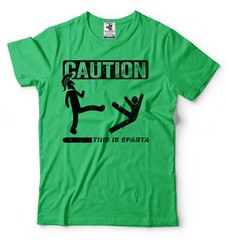 Caution This Is Sparta Cool T-shirt Funny Tee Shirt Spartan T-shirts Gym T-shirt