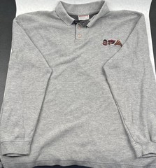 Platinum FUBU Fat Albert Junkyard Gang Embroidered Polo Sweatshirt Mens XL Gray