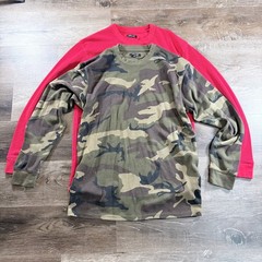 CITYLAB City Lab Lot of 2 Fitted Thermal Crewneck Shirt Red and Camo Size 2XL
