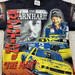 Vintage AOP Dale Earnhardt Evolution of The Man All Over Print T-Shirt Medium