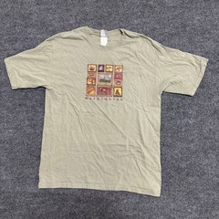Hanes T-Shirt Mens Size M Olive Green Washington Nature Wildlife Graphic Beefy-T