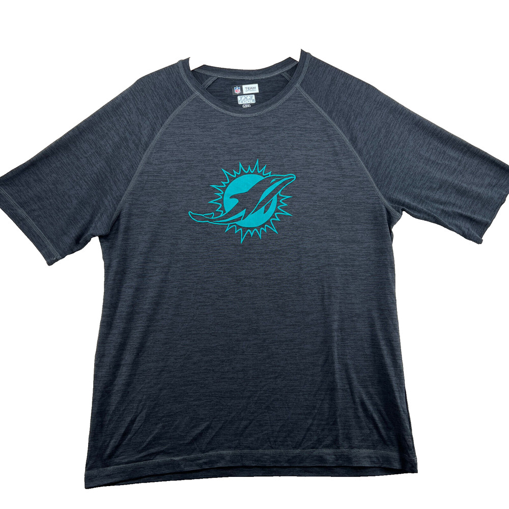 NFL Team Apparel TX3 Cool Men’ss Size L Solid Gray Stretch Crew-Neck T-Shirt