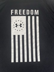 Under Armour HEATGEAR T-Shirt Men’s 3XL Black Loose Fit Freedom American Flag