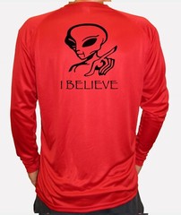I Believe Aliens Alien Fun Hiking Fish Long Sleeve UPF 50 T-Shirt UV Protection