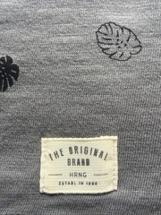 NWT Slim Fit Gray Leaf Print 100% Cotton Men T-Shirt Crew Neck Large Lightweight