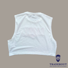 H.E.Arts Puff DADDY logo custom print men white crop sleeveless tank top S M L