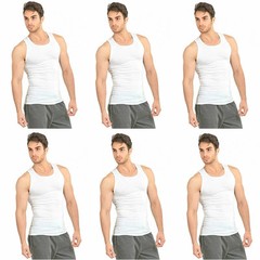 3-12 Pack Mens 100% Cotton Tank Top A-Shirt Wife-Beater Undershirt White S-3XL