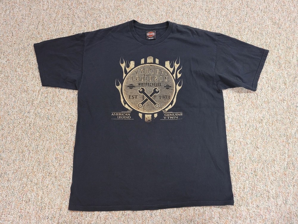 Harley Davidson Shirt Mens XL Black Steel City Washington PA Graphic Tee