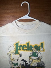 Vintage 80s Ireland Slainte Leprechaun Mushroom T Shirt Mens M Distressed 15
