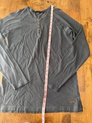 EUC Mens Outpost makers henley blue 100% cotton long sleeve size M