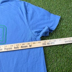 Polo Ralph Lauren Logo Spell Out Shirt Large Blue Classic Fit Preppy Pony Y2K