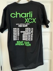 Charli XCX BRAT 2025 Arena Tour Double-Sided Graphic Tee Black L – Lyfe Ke