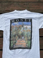 Vintage 90s Claude Monet The Artist’s Garden At Vetheuil Pierre Auguste Art Tee