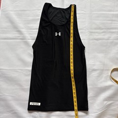 Under Armour Long Men’s Jogging Running Workout Sleeveless Top Black LARGE