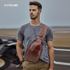 Waterproof Sling Bags for Men and Women, Leather Crossbody Daypacks for Travel