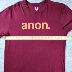 Anon Mens Graphic T-Shirt Medium Red Crew Neck Soft Feel Printed Logo Skate Tee
