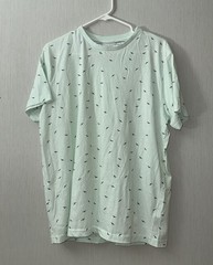Denim and Flower Ricky Singh Men seagulls Print T Shirt Green Size L nautical