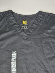WonderWink Scrub Shirt Men’s X Large Black Utility Pockets Medical Uniform