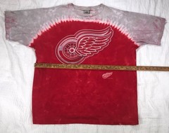 Vintage Liquid Blue 2001 Detroit Red Wings 2XL Double Sided Tie Dye T-Shirt