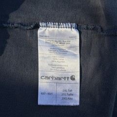 Carhartt Men’s 2XLT Tall Navy Blue Short Sleeve Pocket Relaxed Fit T-Shirt K87