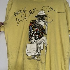 Vtg Style Dr. Gonzo Ralph Steadman Fear & Loathing In Las Vegas Shirt Yellow XL
