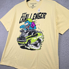 Ratfink Dodge Challenger Shirt Mens XL Yellow Mopar American Muscle Car NWT