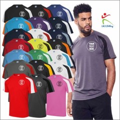 Personalised Custom Printed AWDis Contrast Cool T-Shirt Sports Polyester Tee TOP