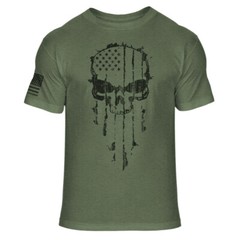 USA Flag Death Reaper Skull Tactical Warrior American Athletic T-Shirt – A03