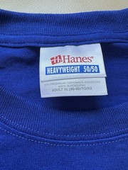 Vintage Y2K 2000s Hanes Heavyweight 50/50 Blank Navy Blue T Shirt Size XL