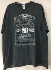 ShirtInvaders Vintage Aged Perfection 1967- Distressed Print – Birthday 2X