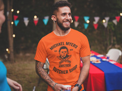 Michael Myers Butcher Shop T-shirt, Halloween Shirt, Funny Horror Movie Shirt