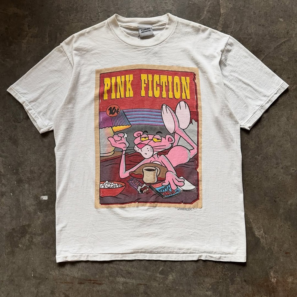 PINK PANTHER X PULP FICTION PARODY RETRO GRAPHIC UNISEX T-SHIRT S-5XL