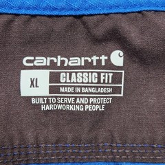 Carhartt Shirt Mens XL Blue Classic Fit Ripstop Scrub Top V Neck Pockets Stretch