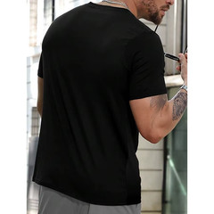 Camiseta de verano holgada, cómoda y ajustada, 100 % algodón, para hombre