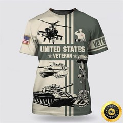 United States Veteran All Over Print 3D T Shirt For Military Personnel QT8762