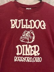 Vintage Jerzees T-Shirt Bulldog Graphic Small Maroon Classic Fit